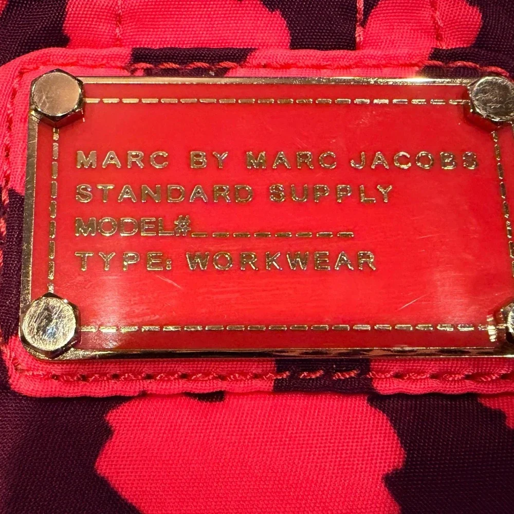Marc by Marc Jacobs Pink‎ Purple Heart Leopard Quilted Nylon Cosmetic Pouch Bag